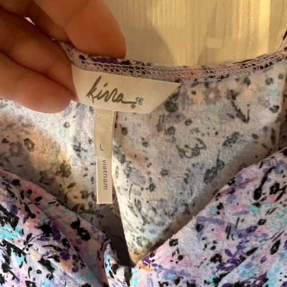 Women’s Large Kirra Purple Floral Adjustable Tank Top - Picture 9 of 9